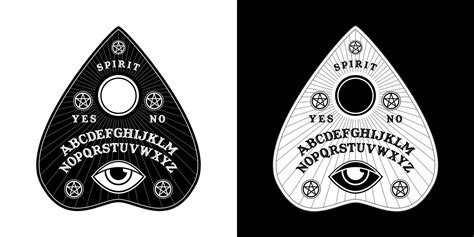 Ouija Board in Pointer shape for halloween party. Planchette play for calling souls and demons ...