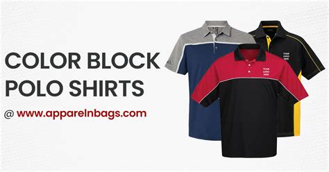 Shop Custom Color Block Polo Shirts in Bulk at ApparelnBags