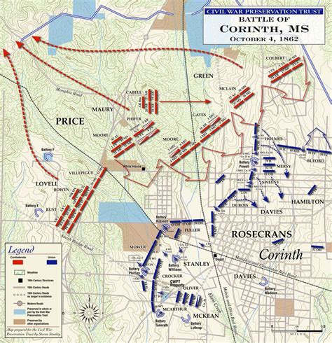 Map showing the location of the Confederate & Union regiments during the second day of the ...