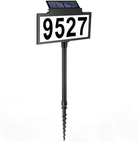 LeiDrail Solar Address Sign LED Illuminated address numbers Plaque Outdoor Waterproof Lighted Up ...