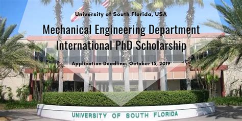 Mechanical Engineering Department of University of South Florida International PhD Scholarship ...