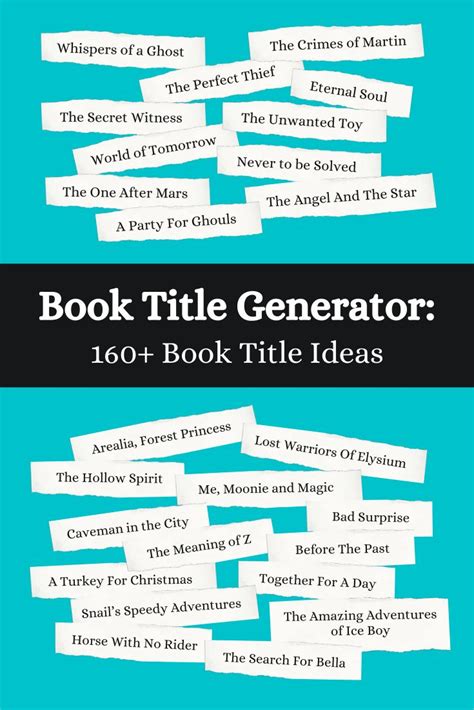 Book Title Generator: 160+ Book Title Ideas 📚 | Imagine Forest in 2021 ...