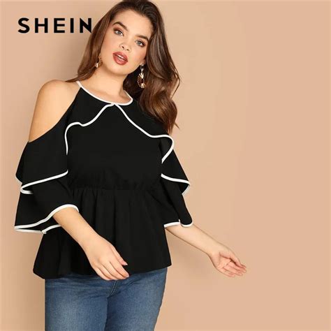 Aliexpress.com : Buy SHEIN Plus Size Sexy Cold Shoulder Butterfly ...