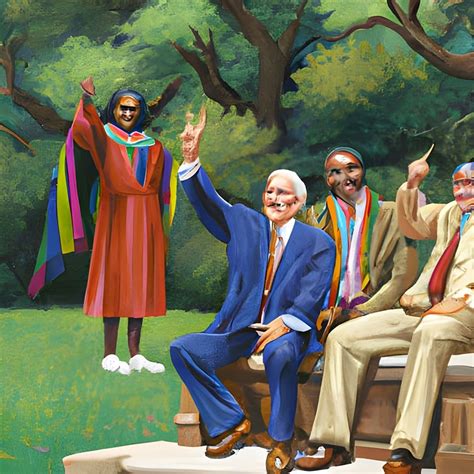 Oil Portrait of Harlan Crow, Justice Clarence Thomas, Bo Rutledge, Leonard Leo and Mark Paoletta ...