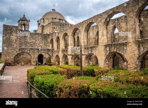 The historic stone architecture of Mission San Jose Stock Photo - Alamy