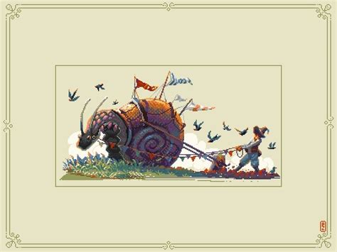 Snail [pixel art] by Pako on Dribbble