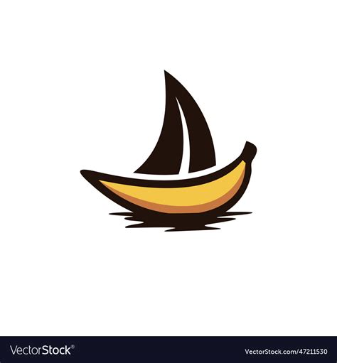 Banana boat logo design Royalty Free Vector Image