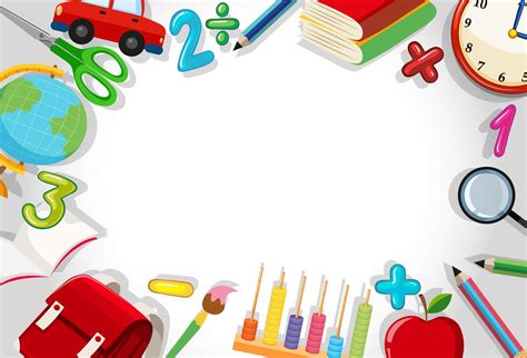 A school stationery border 296283 Vector Art at Vecteezy