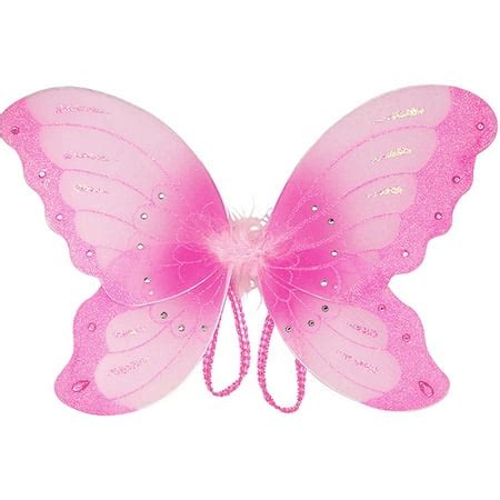 Mozlly 14 inch Pink Sparkle Butterfly Wings for Children - Costume, Princess, Fairy - Item ...