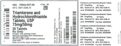 Triamterene and Hydrochlorothiazide (Blenheim Pharmacal, Inc.): FDA ...