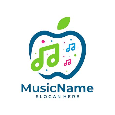 Premium Vector | Apple Music Logo Vector Music Apple logo design template