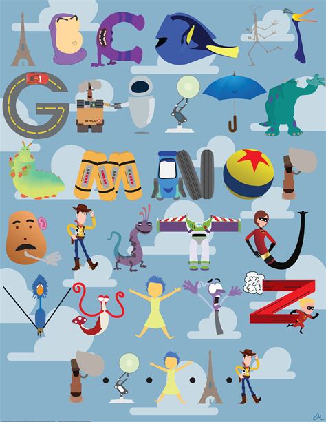 Pixar Alphabet I made in my 2D-Graphic art class. I'm really proud of it and you guys will enjoy ...