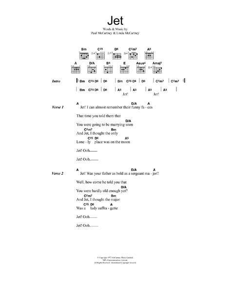 Jet by Wings - Guitar Chords/Lyrics - Guitar Instructor