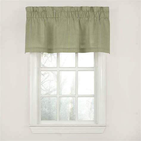 Waverly Grantham Plaid 18-in Green Cotton Rod Pocket Valance at Lowes.com