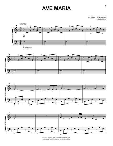 Ave Maria sheet music by Franz Schubert (Easy Piano – 157687)