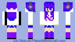 Purple and Blue Gamer Girl Minecraft Skin