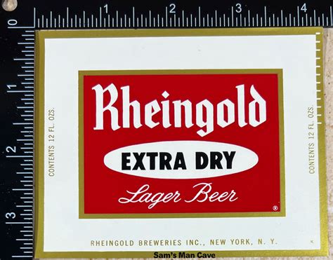 Rheingold Extra Dry Lager Beer Label