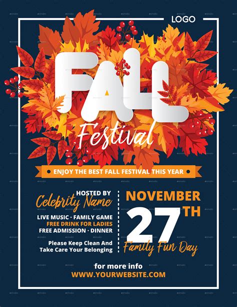 Fall Festival Flyer and Facebook Cover by catstronaut | GraphicRiver