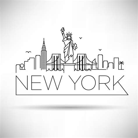 Minimal New York Skyline | New york tattoo, New york drawing, New york art