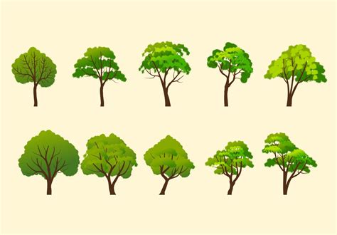 Set of 10 Stylized Trees Graphic Graphic by americodealmeida · Creative ...