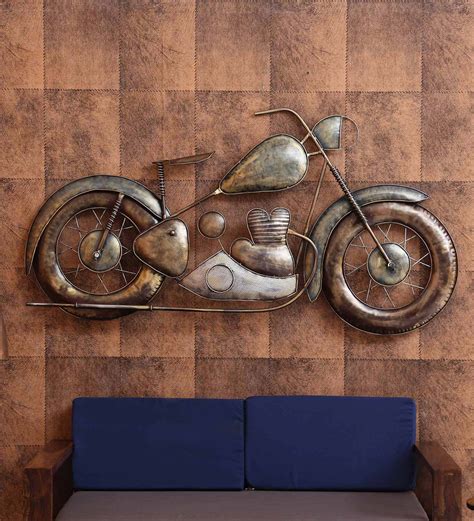 Buy Wrought Iron Bike Wall Art In Bronze By Vedas Online - Automobile Metal Art - Metal Wall Art ...