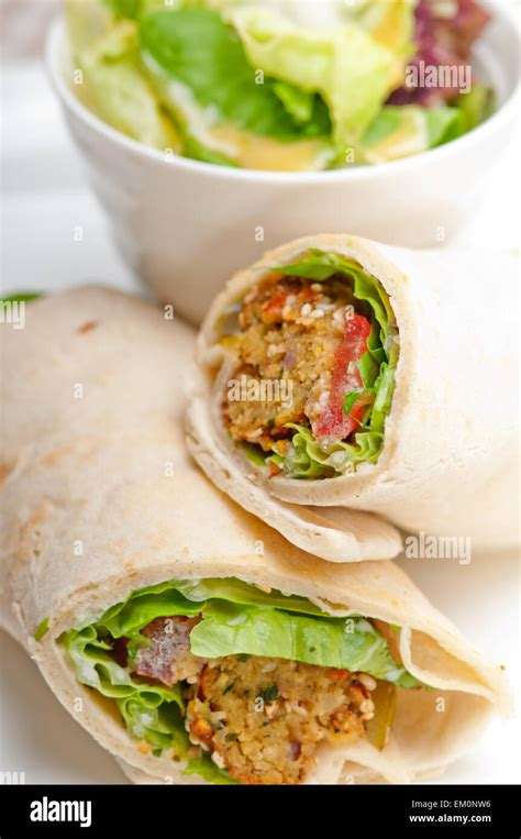 falafel pita bread roll wrap sandwich Stock Photo - Alamy