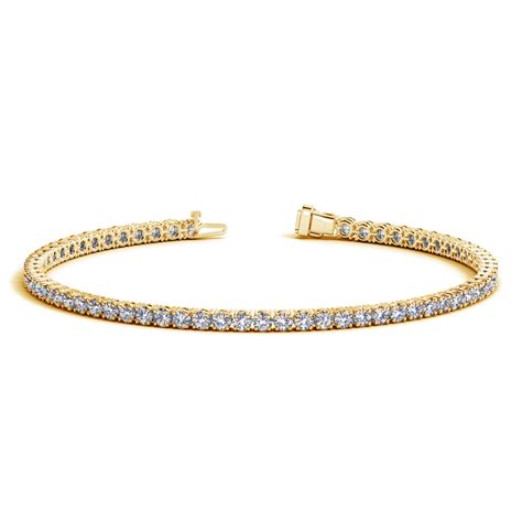 Round Diamond Tennis Bracelet in 14k Yellow Gold (3 cttw) - Richard Cannon Jewelry