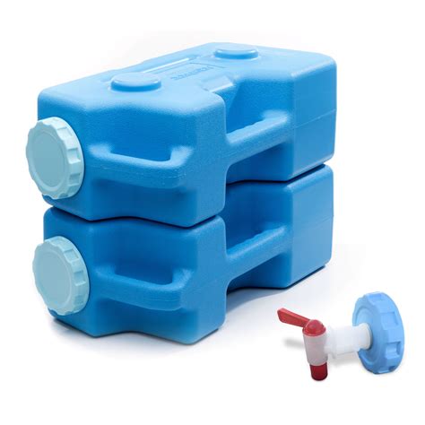 Sagan Life AquaBrick Storage Containers w Ventless Spigot Cap, Portable Stackable Water Storage ...