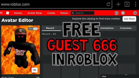 How to make a FREE guest 666 in roblox - YouTube