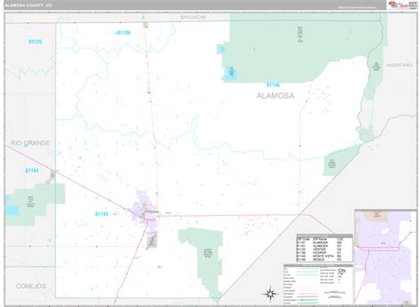 Alamosa County, CO Wall Map Premium Style by MarketMAPS - MapSales