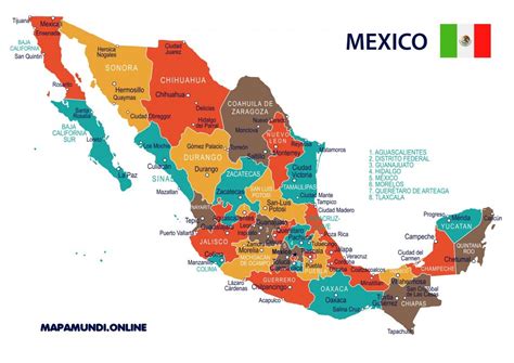 Mapa de México 🥇 Político y Físico | Calidad HD Para Imprimir | 2022