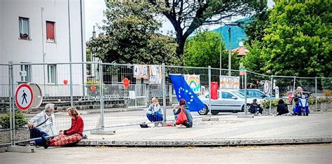 Border between Italy (Gorizia, left side) and Slovenija (Nova Gorica, right side) 2020. Photo ...