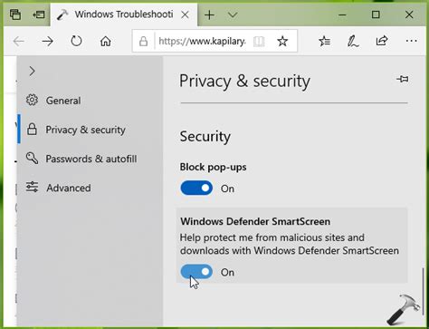 [How To] Enable/Disable Windows Defender SmartScreen In Microsoft Edge