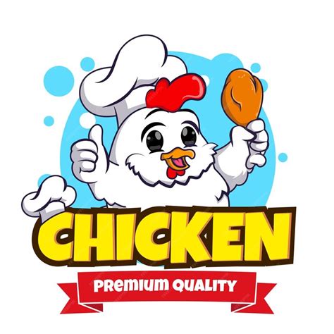 Premium Vector | Cute chicken chef holding fried chicken mascot logo