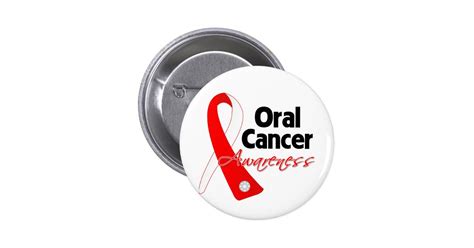 Oral Cancer Awareness Ribbon Pinback Button | Zazzle