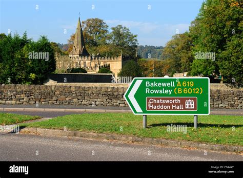 Baslow Derbyshire Road Sign Stock Photo, Royalty Free Image: 40176051 ...