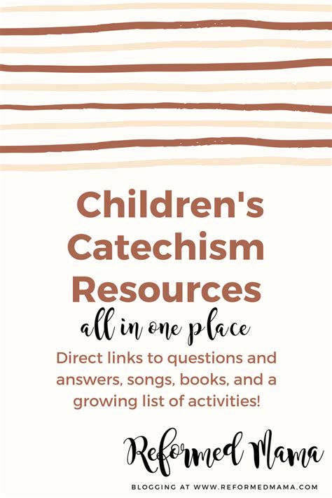 Children's Catechism Resources — Reformed Mama