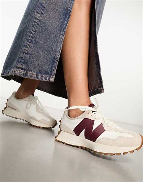 New Balance 327 sneakers in off white and burgundy | ASOS