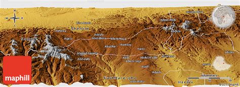 Physical Panoramic Map of Dire Dawa