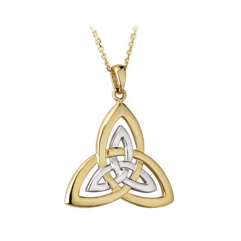 14K Gold Two Tone Celtic Knot Pendant - Solvar - Fallers.com - Fallers Irish Jewelry