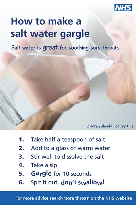 Salt water gargles are great for soothing a sore throat. To find out more about treating a sore ...