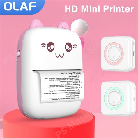 Mini Label Printer Thermal Portable Printers Stickers Paper Inkless ...