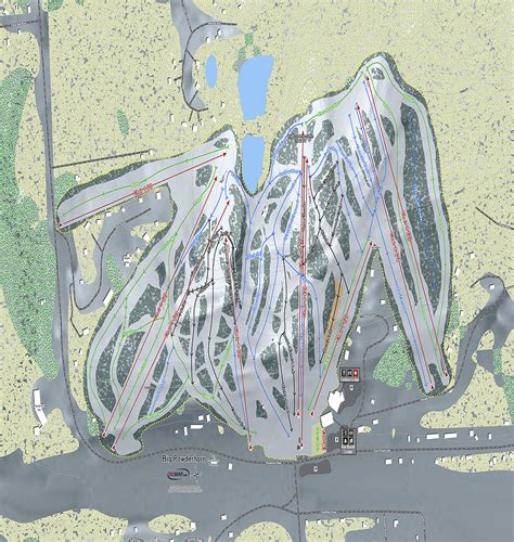 Big Powderhorn Ski Resort Map Digital Art by Powder Addicts