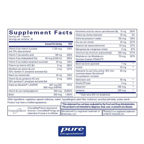 Pure Encapsulations - One Multivitamin - 60 Capsules - Charlotte Vitamins