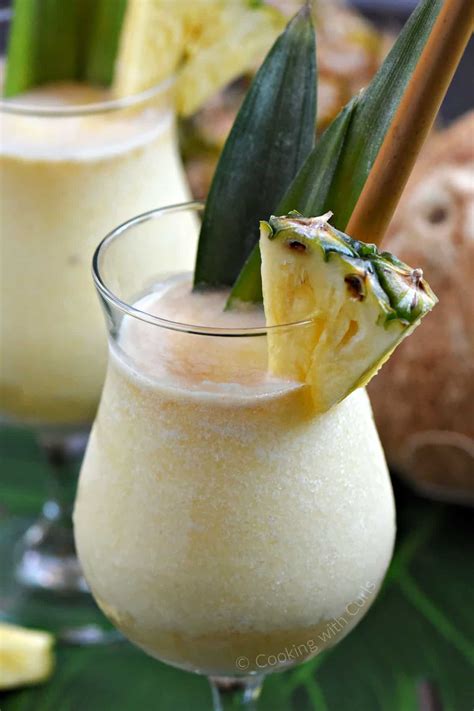 Pina Colada with Dark Rum - Cooking with Curls