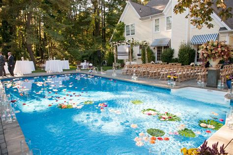 Backyard Wedding Pool Decor