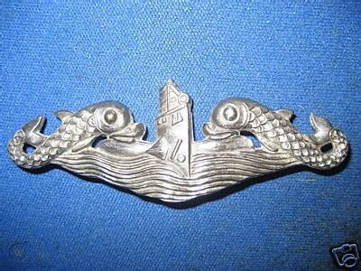 WWII Submarine Warfare Insignia 2 Dolphin Pin Sterling | #45121117