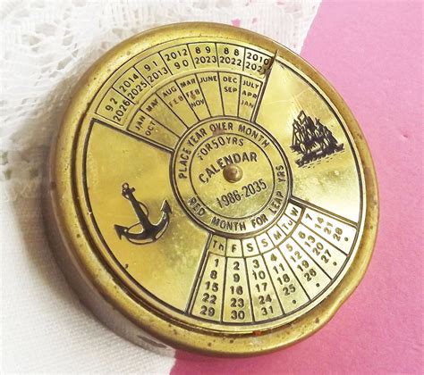 Vintage Brass Perpetual Calendar - Daisy Elberta