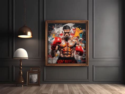 Graffiti Wall Art Sports Themed Print Boxing Sports Poster Abstract ...