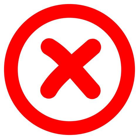 Red cross. Wrong symbol. Incorrect sign. Error in circle 28579407 Vector Art at Vecteezy